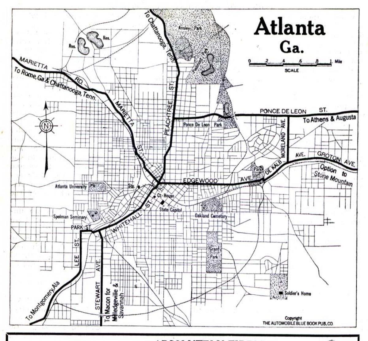 kort over Atlanta i Georgia