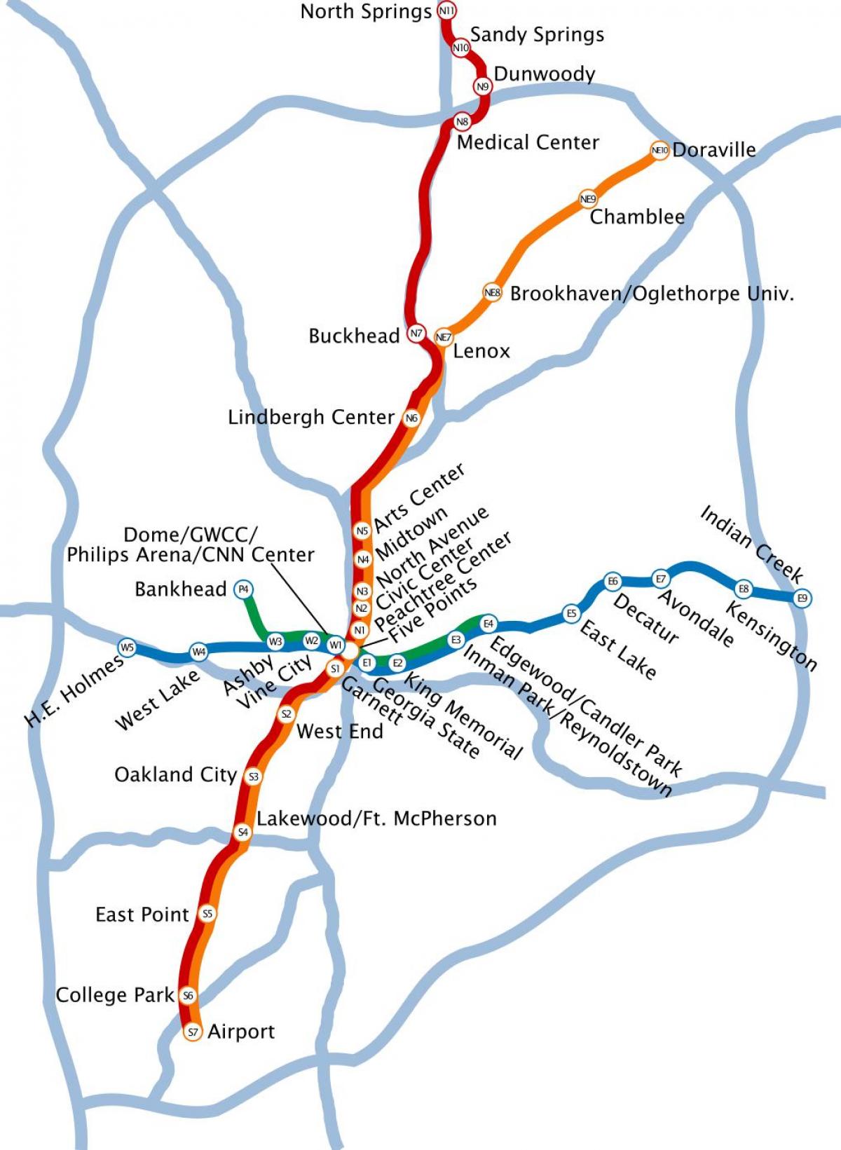 kort over metro Atlanta