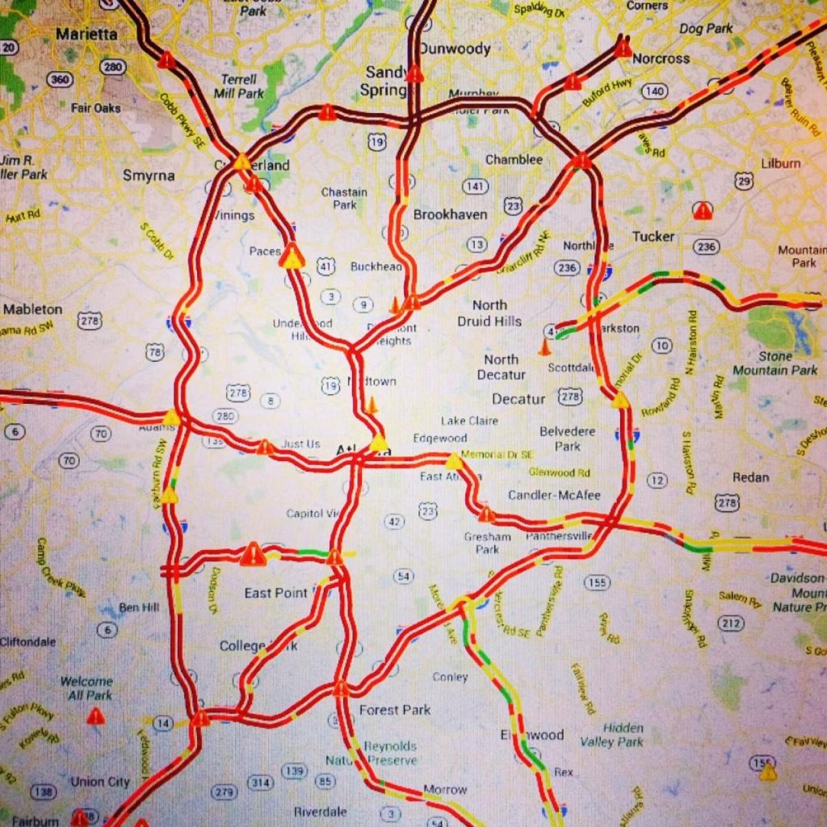 kort over Atlanta trafik