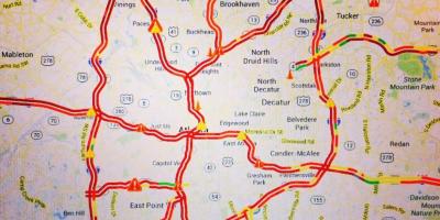 Kort over Atlanta trafik