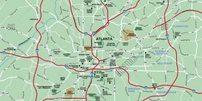 Greater Atlanta område kort