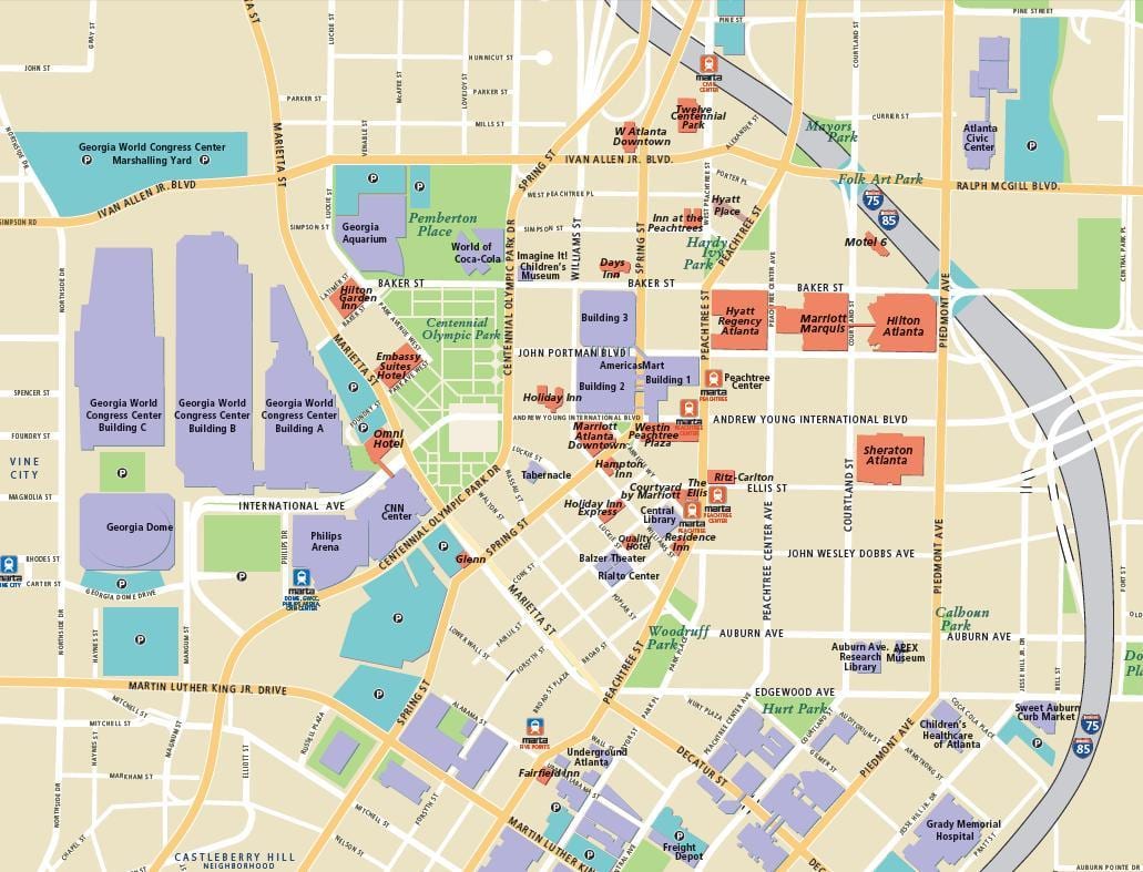 Atlanta turistattraktioner kort